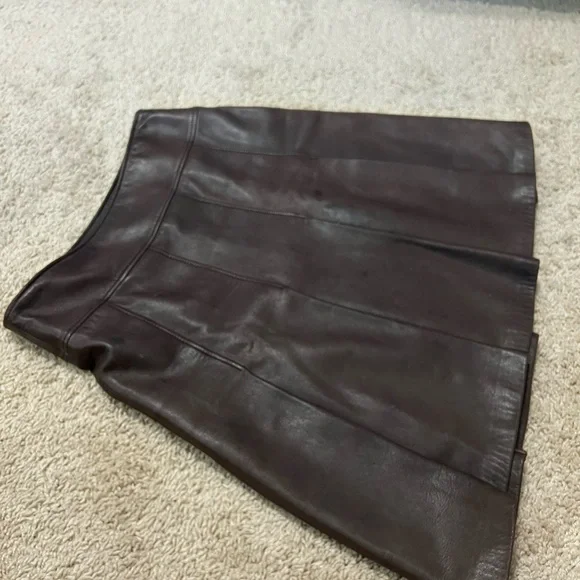 Burberry pleated leather skirt USA small